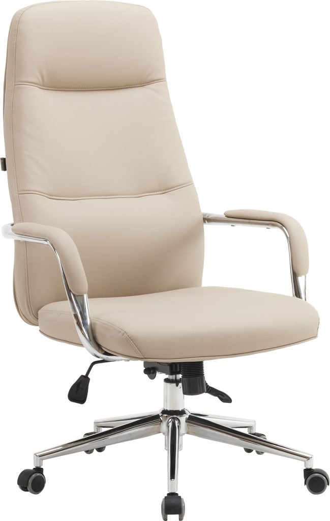 Кресло д/руководителя EVERPROF Vesta экокожа, бежевый, крестов. хром