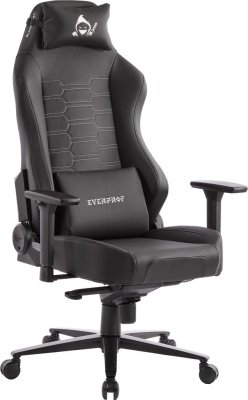 Кресло игровое EVERPROF Blackshot экокожа, черный, крестов. металл