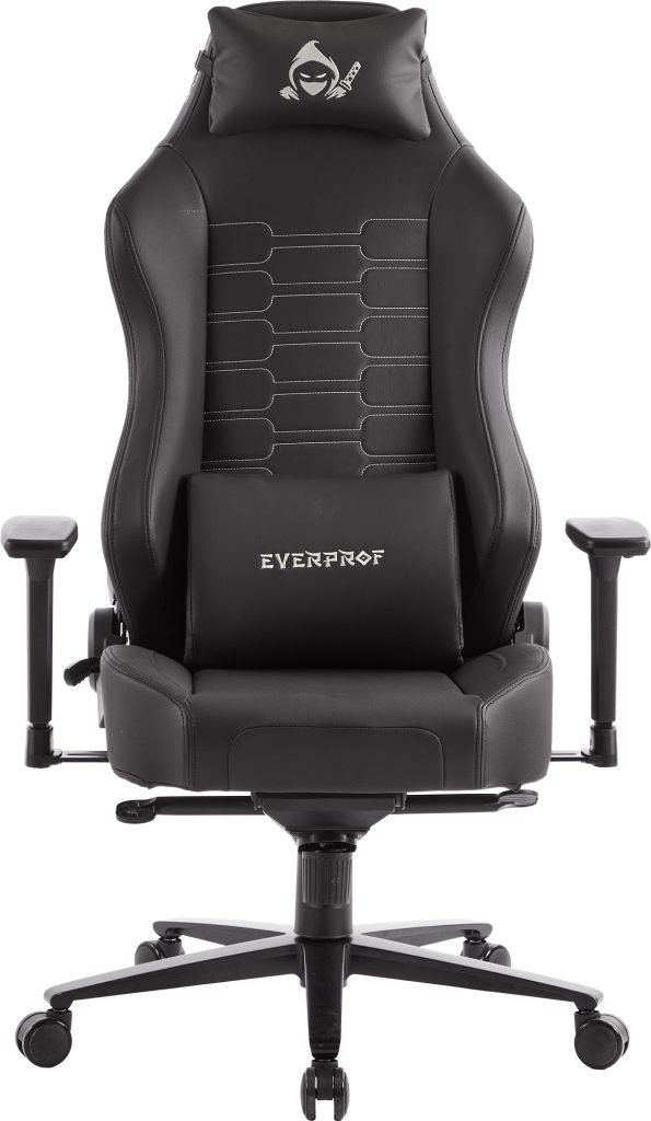 Кресло игровое EVERPROF Blackshot экокожа, черный, крестов. металл