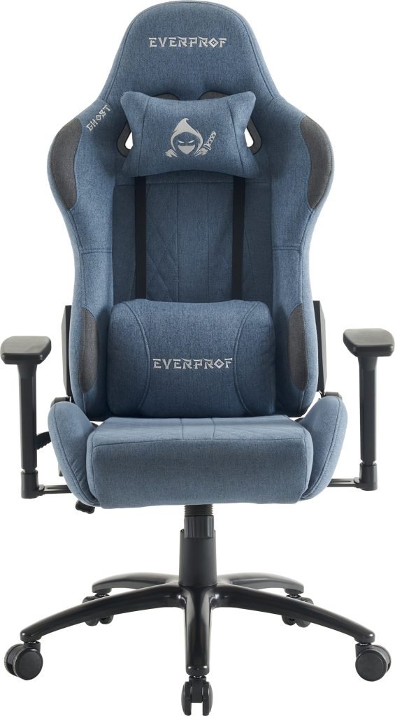 Кресло игровое EVERPROF Ghost ткань, синий, крестов. металл