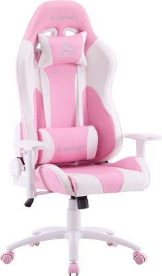 Кресло игровое EVERPROF Katana экокожа, розовый/белый, крестов. металл, корпус белый