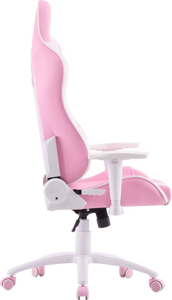 Кресло игровое EVERPROF Katana экокожа, розовый/белый, крестов. металл, корпус белый