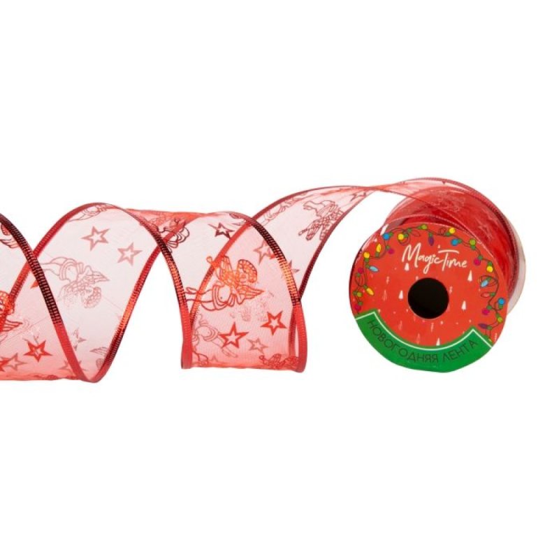 Лента декоративная 63 х 2.7 мм/м, красный