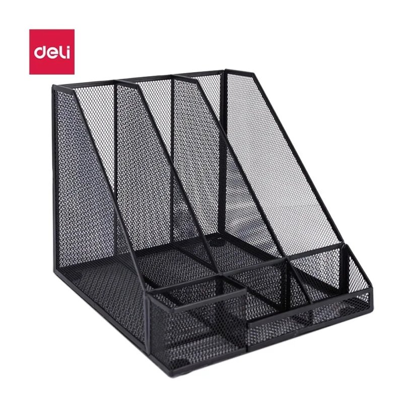 Модуль вертикальный Deli с органайзером, 3 отделения, черная сетка