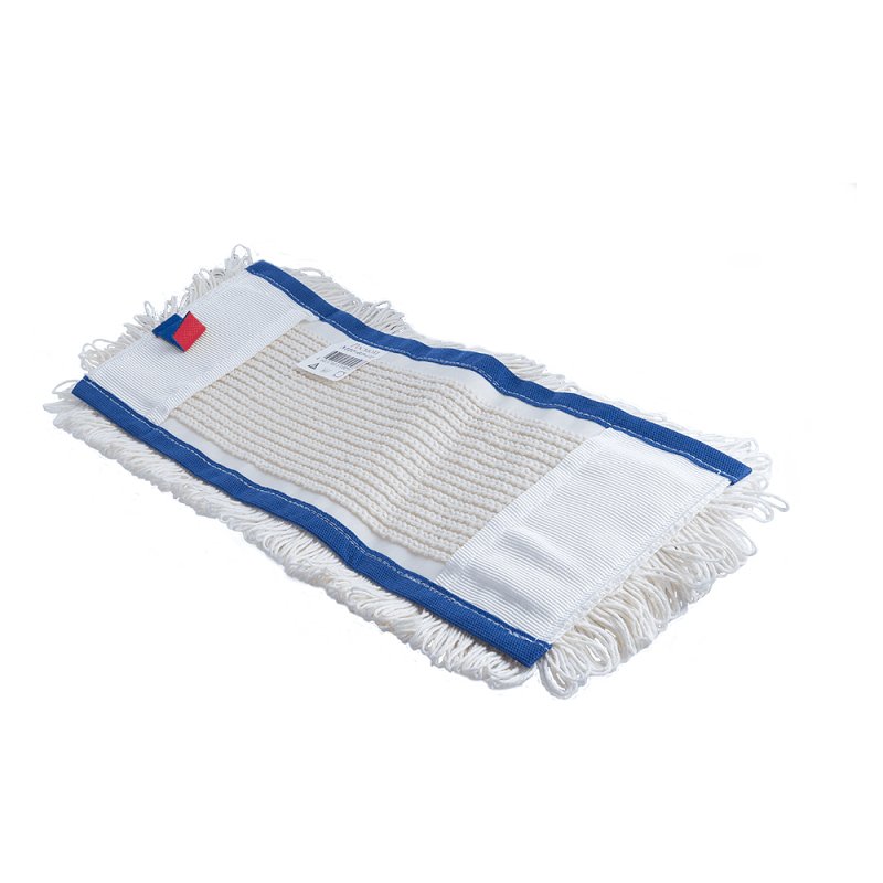 Насадка для плоской швабры, 100х10 см, хлопок, полиэстер, петельная, карманы