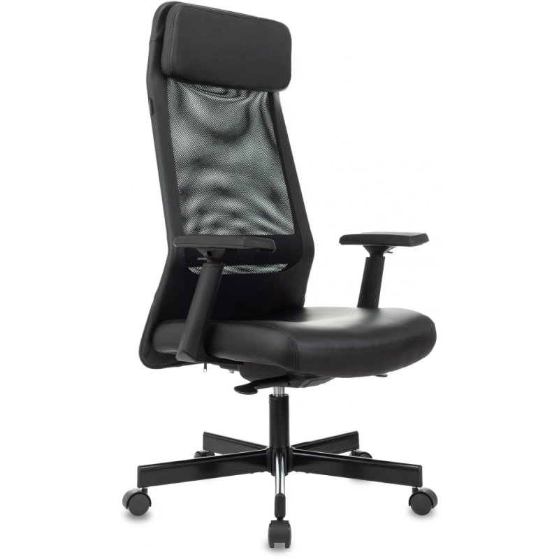 Кресло для руководителя Бюрократ T-995, экокожа/сетка, металл, черный