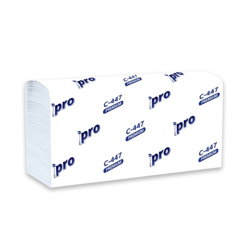 Полотенца бумажные PROtissue W - сложение, 200 листов, 2 слоя, 100% целлюлоза