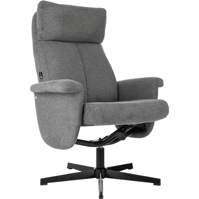 Кресло мягкое Бюрократ Baron, ткань, серый, металл, с пуфом