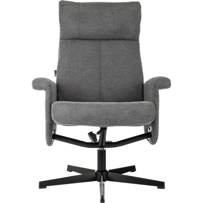 Кресло мягкое Бюрократ Baron, ткань, серый, металл, с пуфом