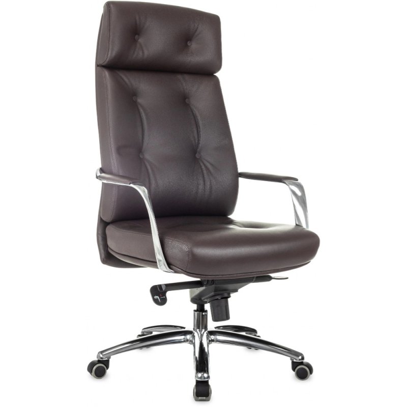 Кресло для руководителя Бюрократ DAO, кожа, коричневый