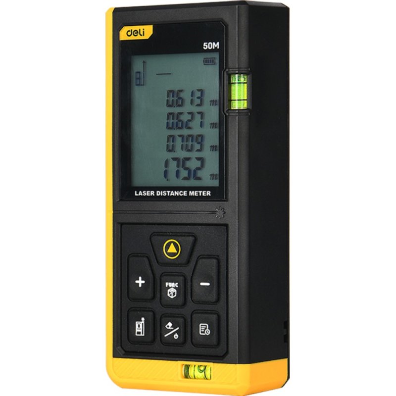 Дальномер лазерный Deli YS EDL4169, 80 м, желтый, черный