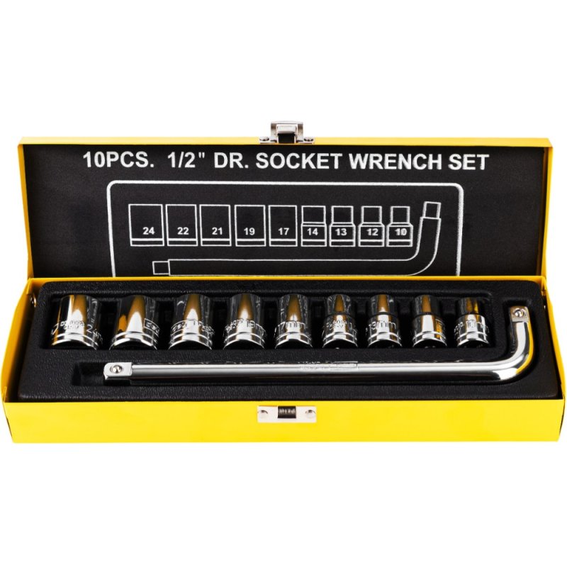 Набор головок торцевых Deli YS EDL2010T, 10-24 мм, 1/2