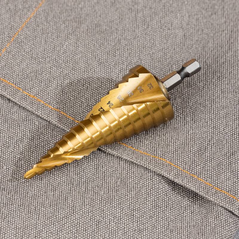 Сверло ступенчатое Deli YS EDH-JTZ032-E1, 4-32 мм, TiN, титановое покрытие