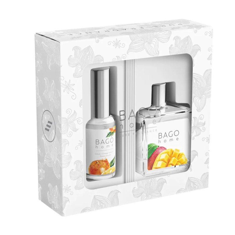 Набор ароматический BAGO HOME (диффузор манго 50мл, спрей сочный апельсин 30мл)