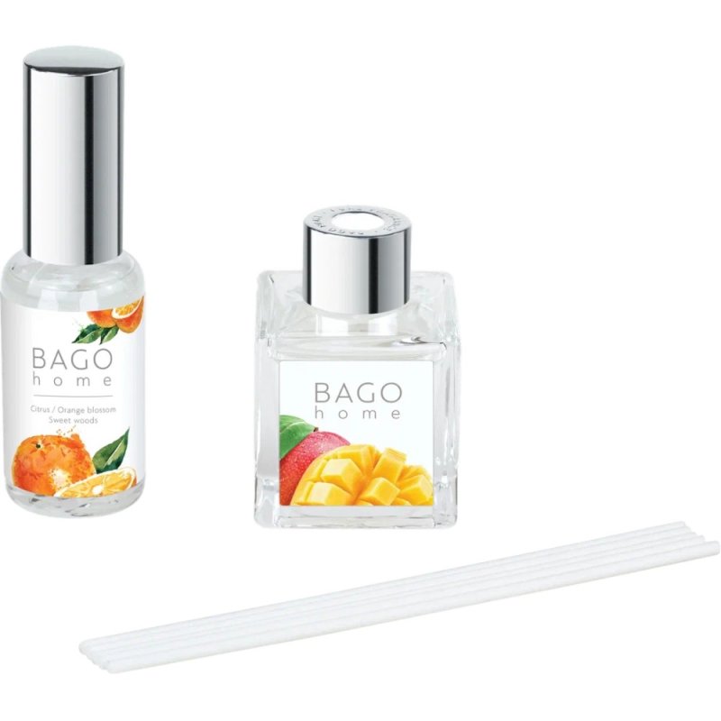 Набор ароматический BAGO HOME (диффузор манго 50мл, спрей сочный апельсин 30мл)