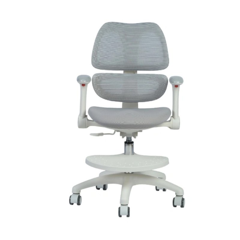 Кресло детское YOKA YC-4 Otis, сетчатая ткань, серый, пластик, белый