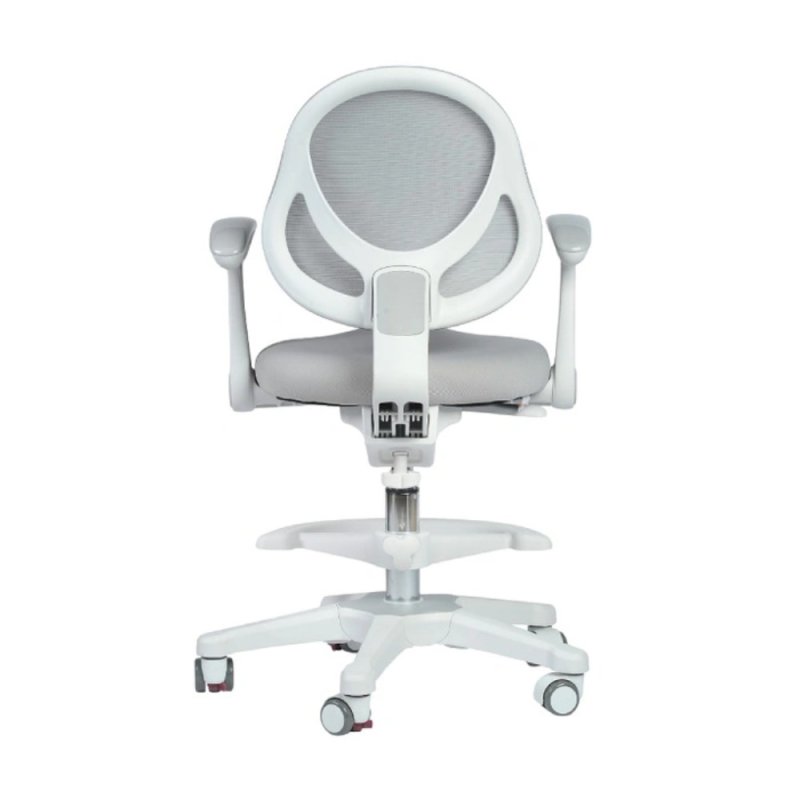 Кресло детское YOKA YC-2 Lenny, сетчатая ткань, серый, пластик, белый