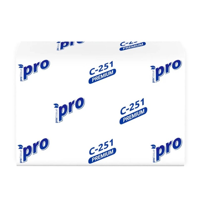 Салфетки бумажные PROtissue, 16х21см, 2 слоя, белый, 200 листов, 100% целлюлоза