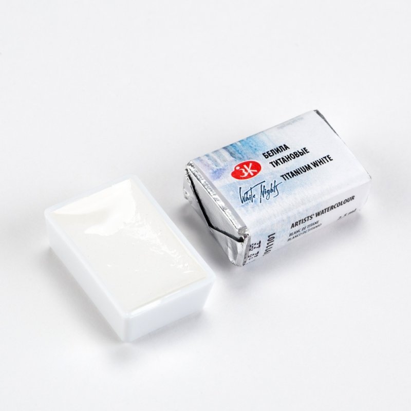 Краски акварельные Белые ночи, 101 белила титановые, кювета