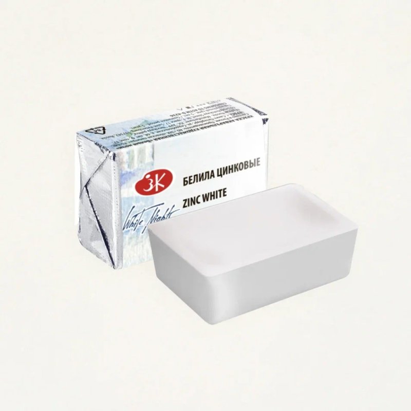 Краски акварельные Белые ночи, 100 белила цинковые, кювета