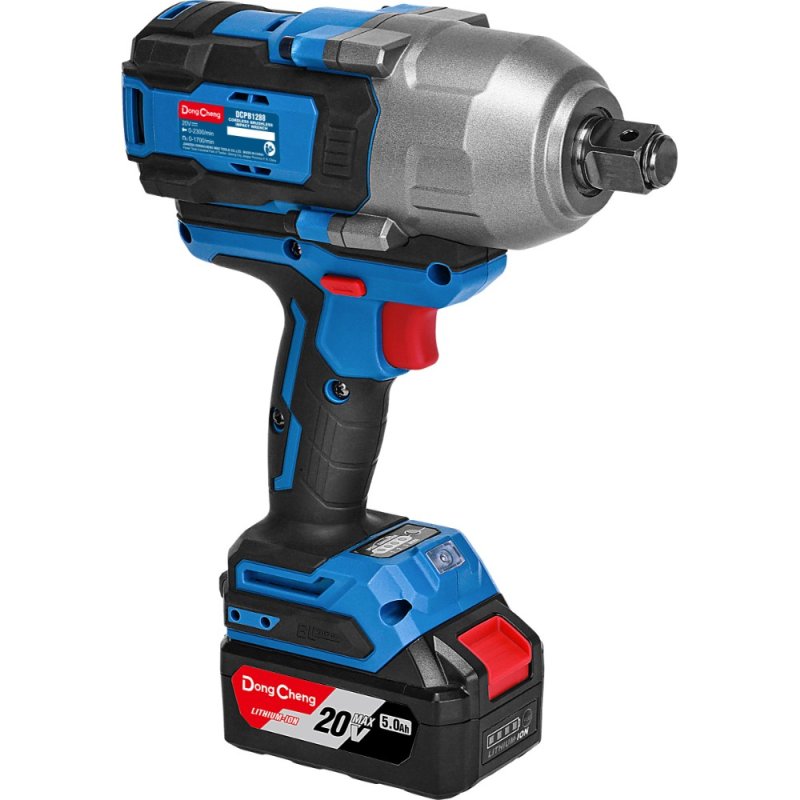 Аккумуляторный гайковерт DongCheng DCPB1288 (TYPE FK), 20 В, 1288 Нм, 2 АКБ, 5 Ач, З/У 4 А