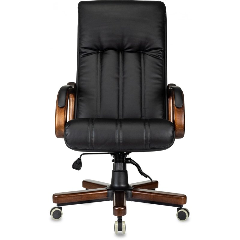 Кресло для руководителя Бюрократ T-9932WALNUT, экокожа, черный, металл, дерево