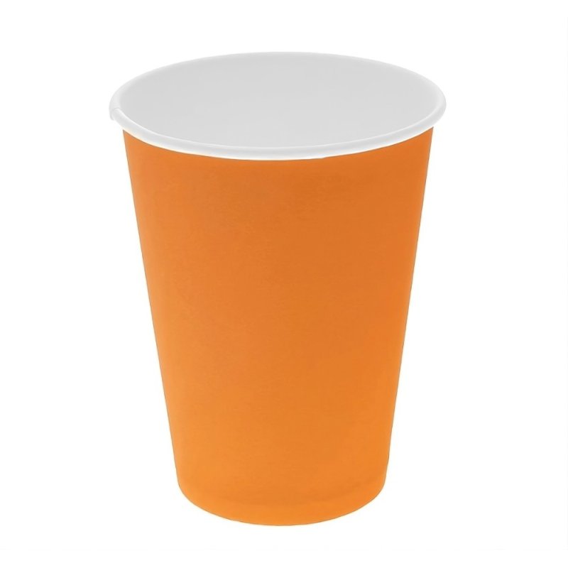 Стакан картонный 300мл, 1сл., 50шт/упак, оранжевый