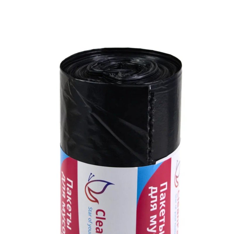 Мешки для мусора CleanPavline Выгодные, 240 л, 35 мкм, 88х120 см, ПВД, 10 шт/рулон, черный