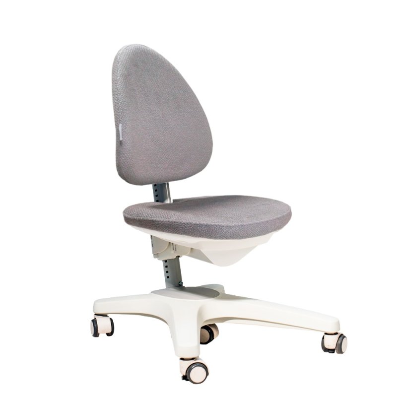 Кресло детское Ergosmart Maximus, ткань, серый, пластик, корпус белый, с чехлом 