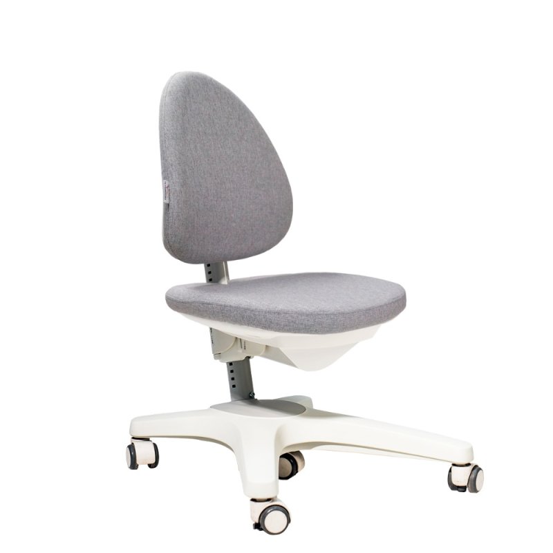 Кресло детское Ergosmart Maximus, ткань, серый, пластик, корпус белый, с чехлом 