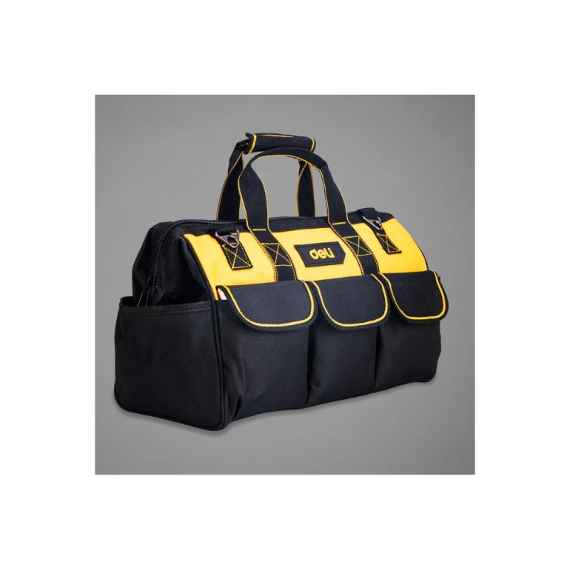 Сумка для инструментов Deli YS EDL430117, 400х200х270 мм, ткань Oxford, черный, желтый