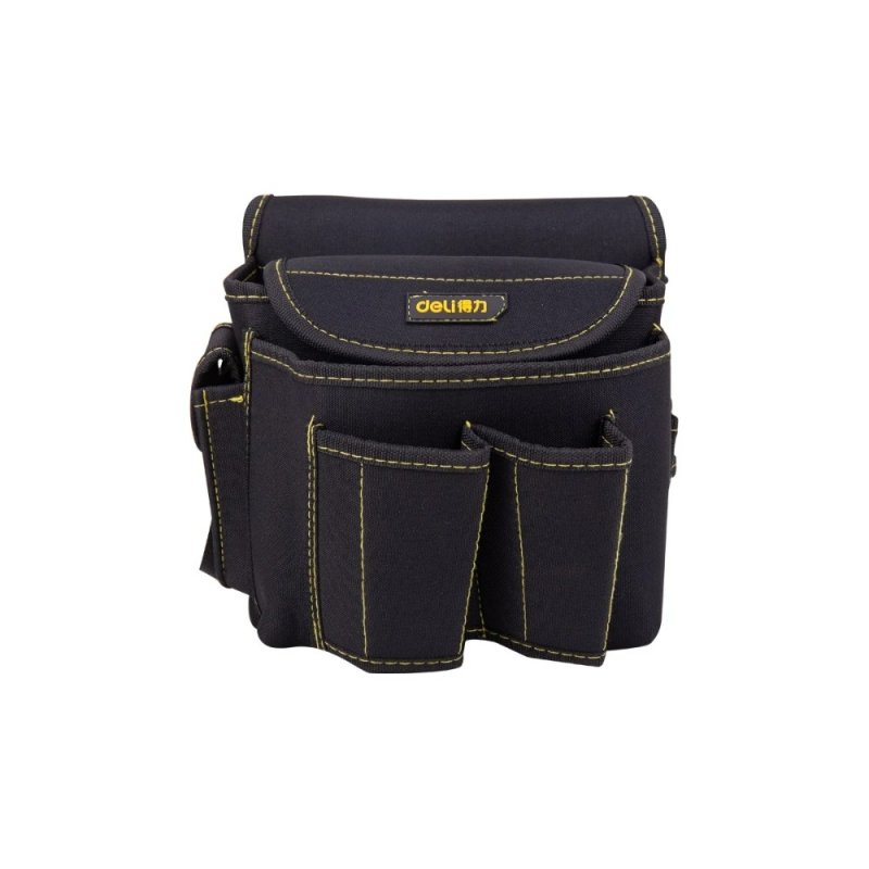 Сумка для инструментов поясная Deli YS EDL-P4, 220х140х200 мм, ткань Oxford, черный
