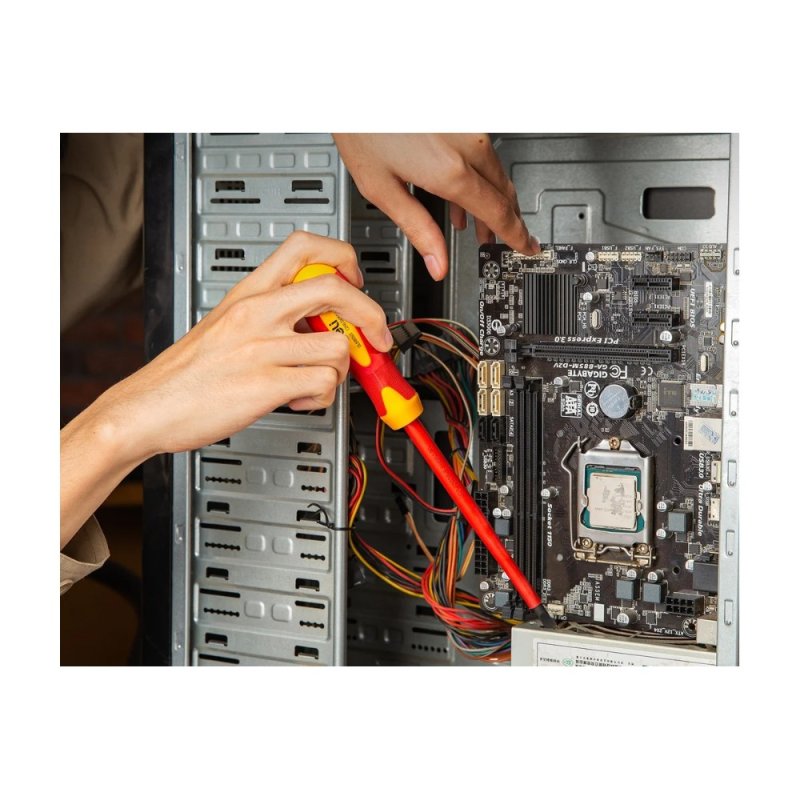 Отвертка диэлектрическая Deli YS EDL5161501, SL6,5х150 мм, желтый, красный