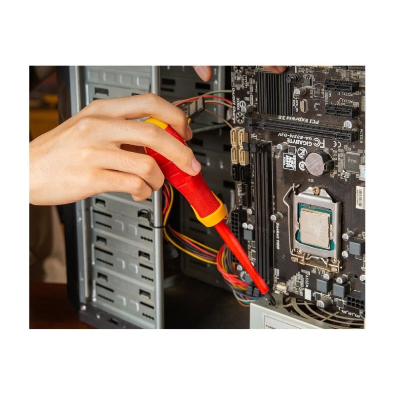 Отвертка диэлектрическая Deli YS EDL516100, PH2х100 мм, желтый, красный