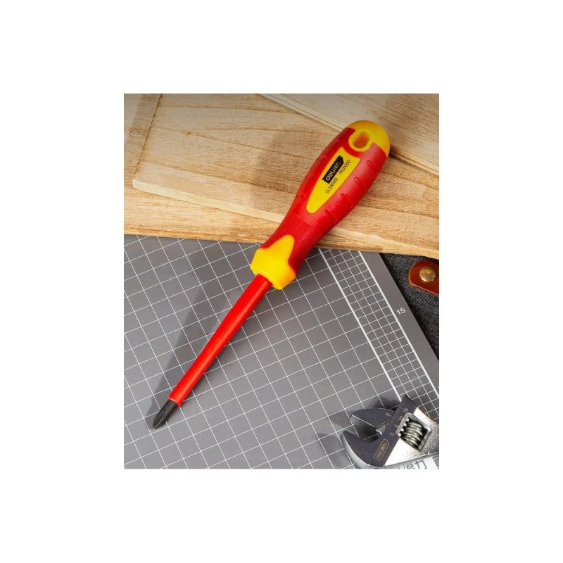 Отвертка диэлектрическая Deli YS EDL516100, PH2х100 мм, желтый, красный