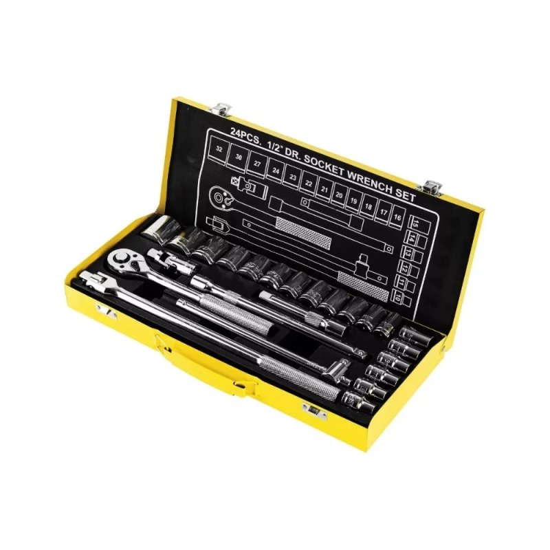 Набор головок торцевых Deli YS EDL2024T, 24 предмета, кейс, желтый