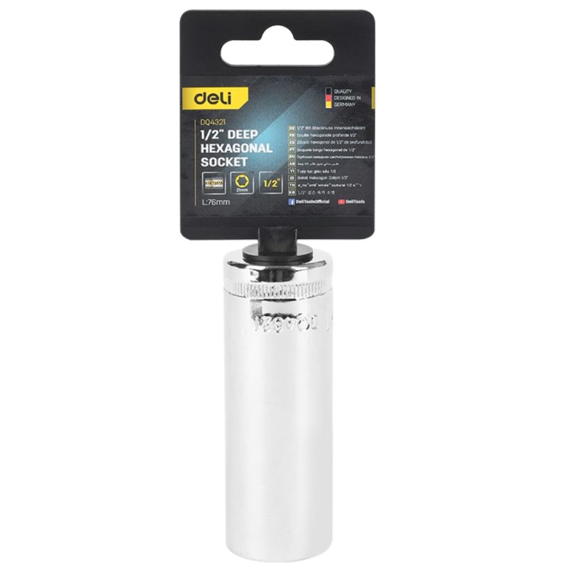 Головка торцевая шестигранная Deli YS EDQ4321 1/2