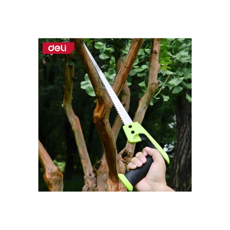 Пила-нож садовая Deli GS EDL580652, 300 мм, 7TPI, черный, зеленый
