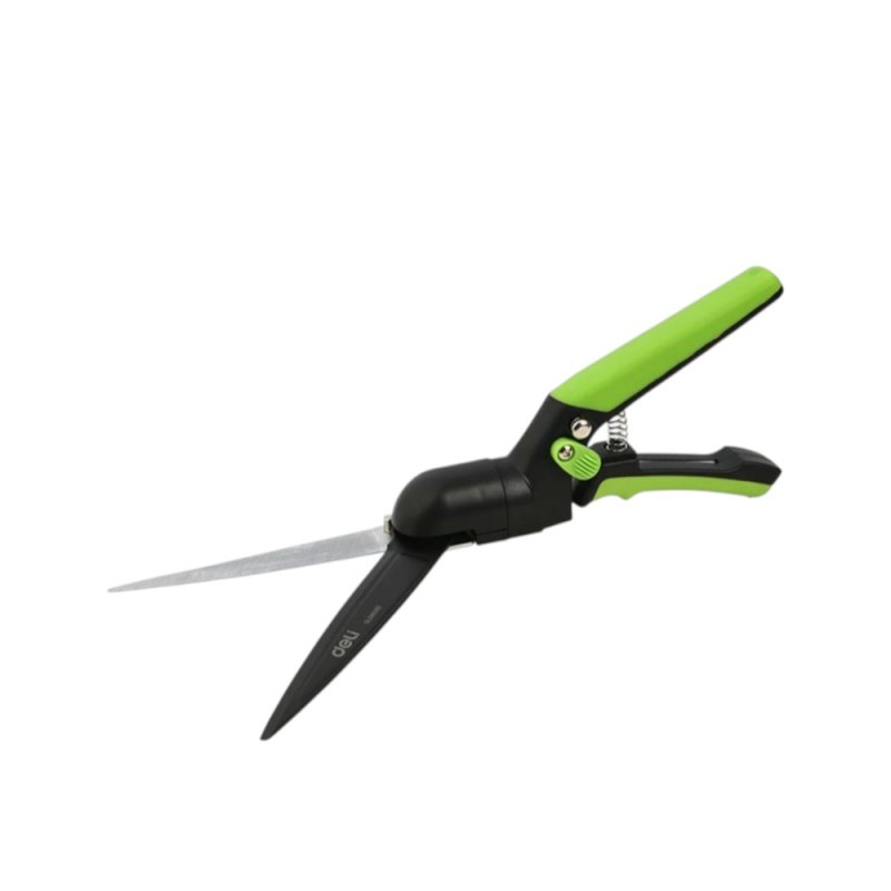 Ножницы газонные поворотные Deli GS EDL580351, пружина, тефлон, 340 мм., черный, зеленый