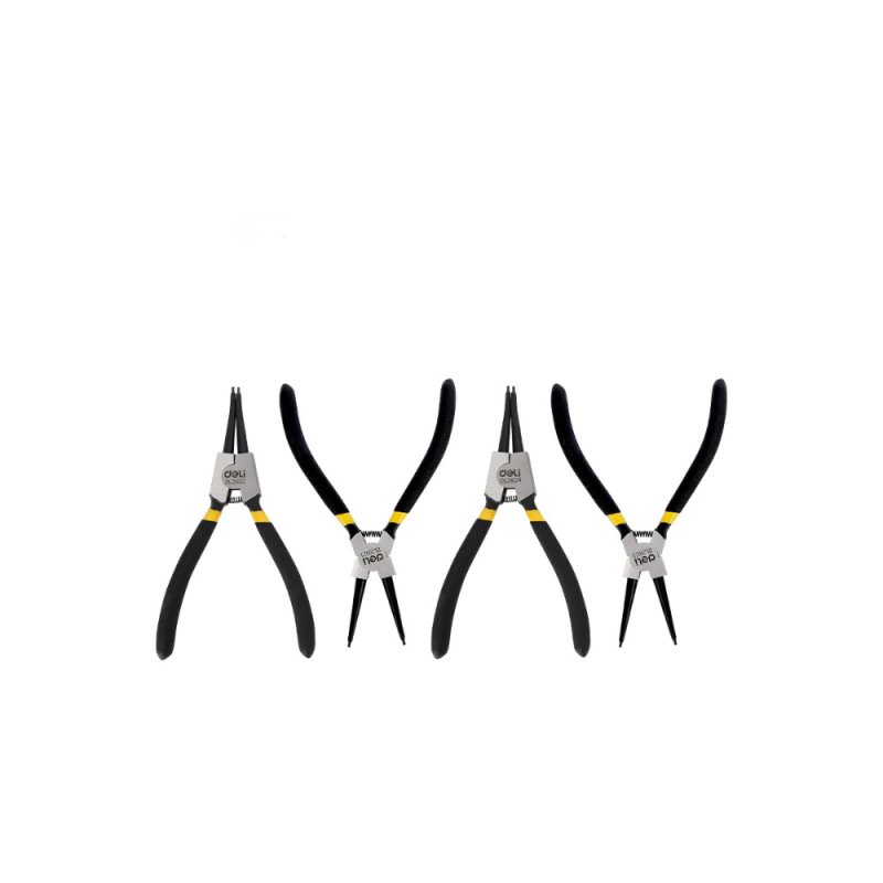 Съемники стопорных колец Deli YS EDL20521-4, 180 мм., набор 4 шт., желтый, черный