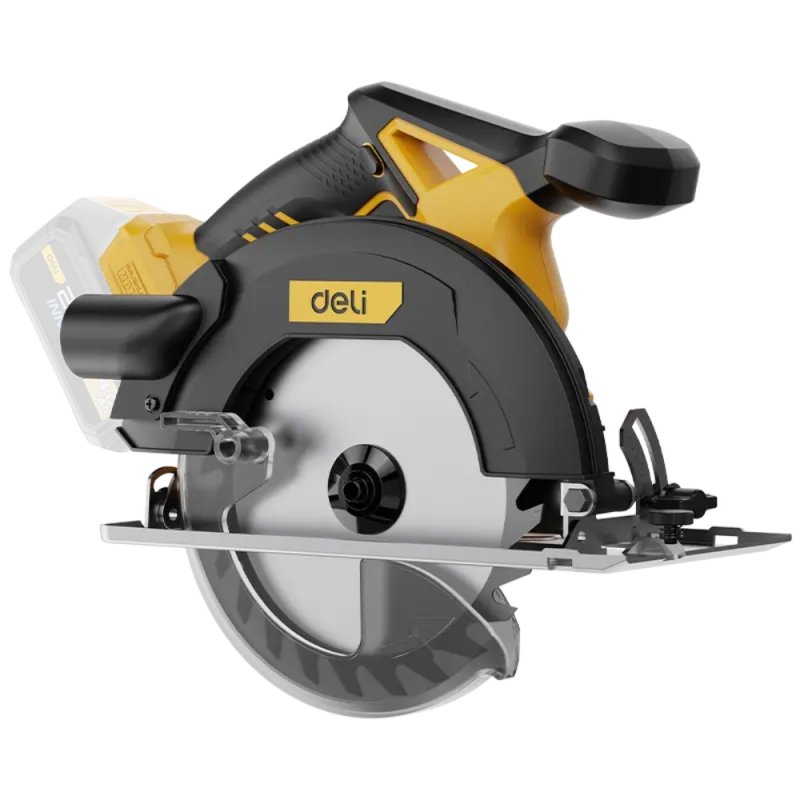 Пила циркулярная Deli YS EDC552Z, 20 В, аккум.,185 мм, до 65 мм, коробка, без з/у и АКБ, желтый