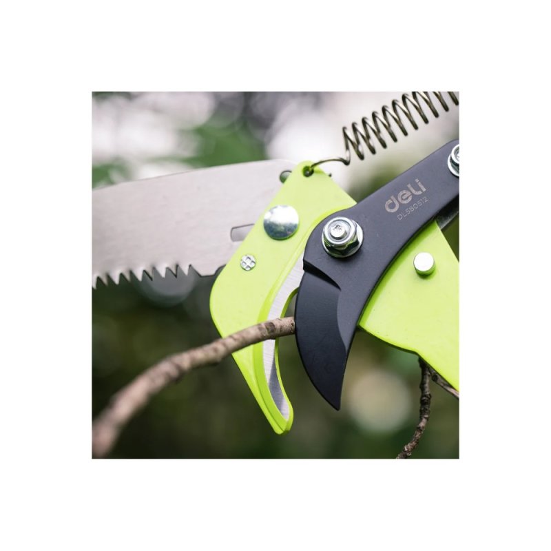 Высоторез-сучкорез с секатором штанговый DELI DL580512, серебристый, зеленый