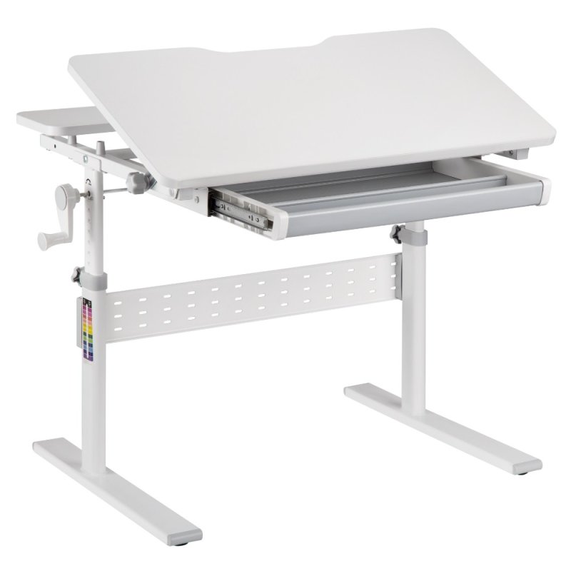 Комплект Ergosmart ученический Smart 80: стол E602 GREY, полка к столу E611 WHITE, накладка Е511