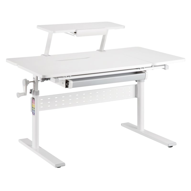 Комплект Ergosmart ученический Smart 100: парта E603 GREY, полка к парте E611 WHITE, накладка на стол Е511