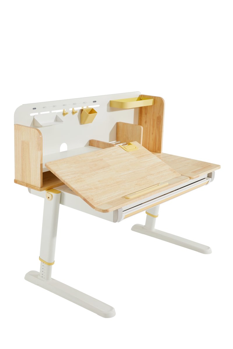 Стол Ergosmart регулируемый Galleon, 1200х700х(520-760) мм, гевея, с книжной полкой