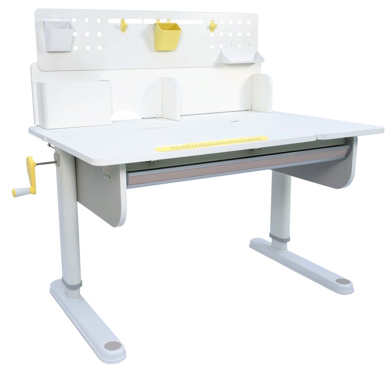 Комплект Ergosmart ученический Caravel S: стол регулируемый Caravel S, полка с подставкой для книг Wooden space S