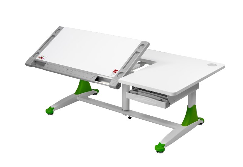 Стол Comf-Pro King Desk, 1400х765х(530-770) мм, белый, зеленый