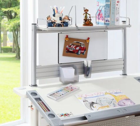 Полка Comf-Pro MINI SMART задняя, 840х620х240 мм, дуб белый, c доской белой