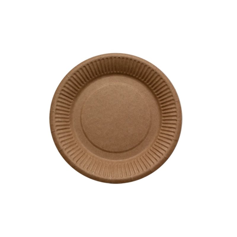 Тарелка бумажная одноразовая 180 мм, 100шт/упак, крафт
