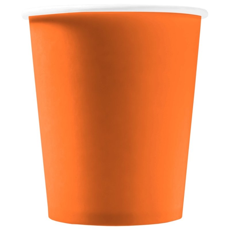 Стакан картонный 250 мл, 1сл., 50шт/упак, оранжевый